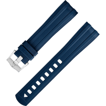 两件式<span class="nowrap">表带</span> - 蓝色橡胶表带，搭配针扣，适用于海马系列300米潜水表 - 032CVZ010127W
