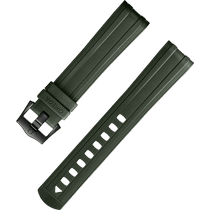 两件式<span class="nowrap">表带</span> - 绿色橡胶表带，搭配针扣，适用于海马系列300米潜水表 - 032Z017210W