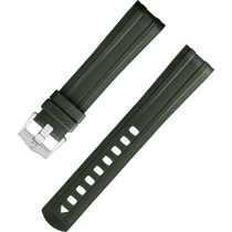 两件式表带 - 绿色橡胶表带，搭配针扣，适用于海马系列300米潜水表 - 032Z017210