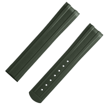 两件式表带 - 绿色橡胶表带，搭配折叠表扣，适用于海马系列300米潜水表 - 032Z017213