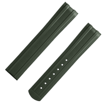 两件式<span class="nowrap">表带</span> - 绿色橡胶表带，搭配折叠表扣，适用于海马系列300米潜水表 - 032Z017213W
