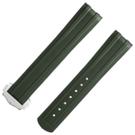 两件式表带 - 绿色橡胶表带，搭配折叠表扣，适用于海马系列300米潜水表 - 032Z017213