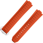 两件式<span class="nowrap">表带</span> - 橙色橡胶表带，搭配折叠表扣，适用于海马系列海洋宇宙600米腕表 - 032Z021357W