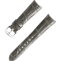 两件式表带 - 亮面灰色鳄鱼皮表带，搭配针扣 - 032CUZ013036