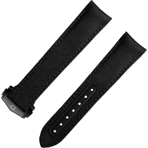 两件式<span class="nowrap">表带</span> - 黑色织物表带，搭配折叠表扣，适用于超霸系列“月之暗面”腕表 - 032Z020830W