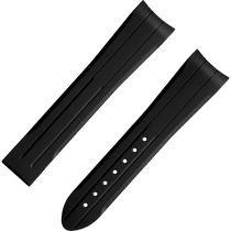 两件式<span class="nowrap">表带</span> - 黑色橡胶表带，搭配折叠表扣，适用于超霸系列“月之暗面”腕表 - 032Z016654W