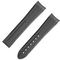两件式<span class="nowrap">表带</span> - 灰色橡胶表带，搭配折叠表扣，适用于超霸系列“月之暗面”腕表 - 032Z021285W