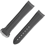 两件式<span class="nowrap">表带</span> - 灰色橡胶表带，搭配折叠表扣，适用于超霸系列“月之暗面”腕表 - 032Z021285W