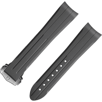 两件式<span class="nowrap">表带</span> - 灰色橡胶表带，搭配折叠表扣，适用于超霸系列“月之暗面”腕表 - 032Z021285W