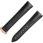 两件式<span class="nowrap">表带</span> - 黑色皮表带，搭配折叠表扣，适用于超霸系列月球表 - 032CUZ014116W