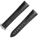 两件式表带 - 黑色皮表带，搭配折叠表扣，适用于超霸系列月球表 - 032CUZ014116
