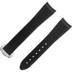 两件式表带 - 黑色橡胶表带，搭配折叠表扣，适用于超霸系列月球表 - 032Z017245