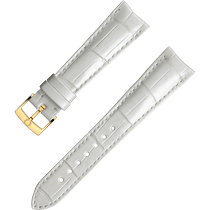 两件式<span class="nowrap">表带</span> - 白色鳄鱼皮表带，搭配针扣 - 032CUZ003887W