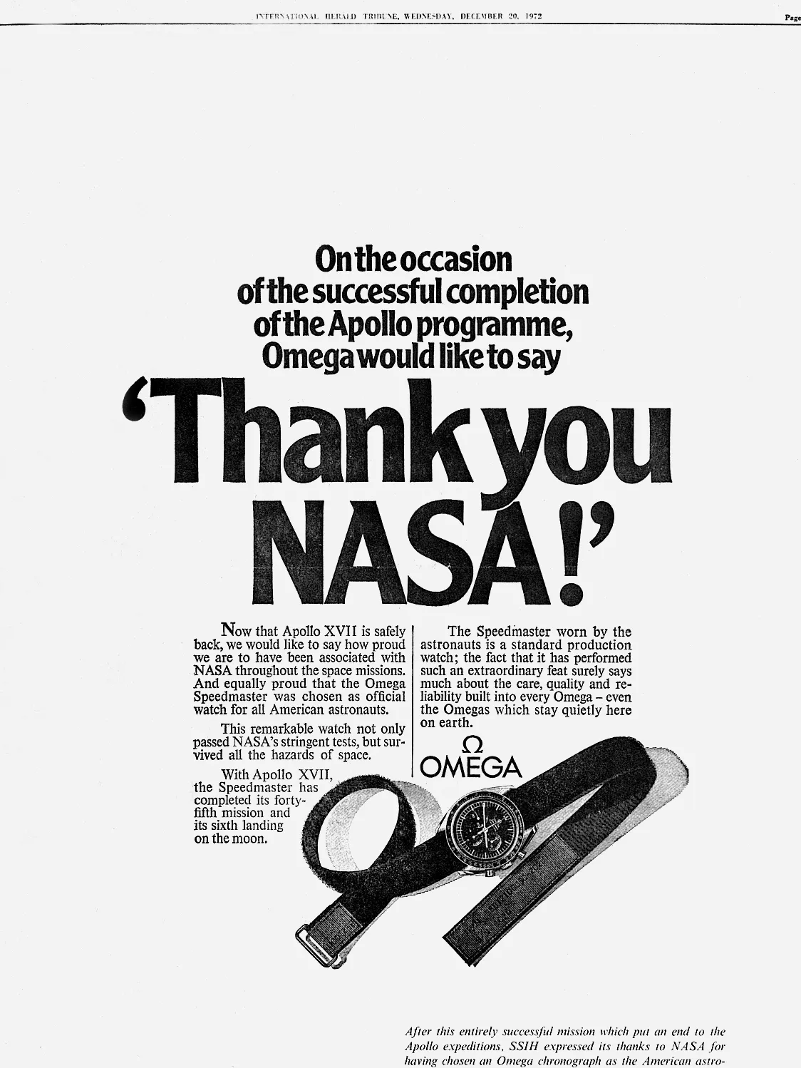 Newspaper article about Apollo XVII