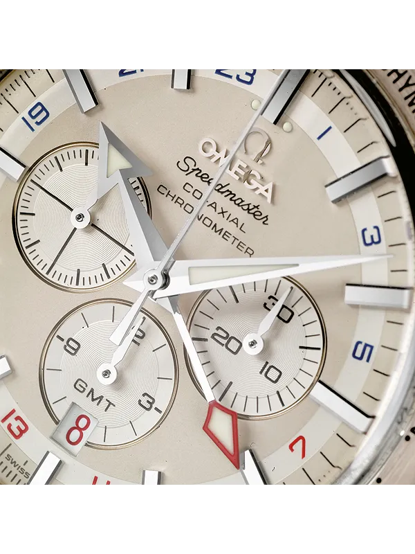 Co-Axial GMT watch closeup