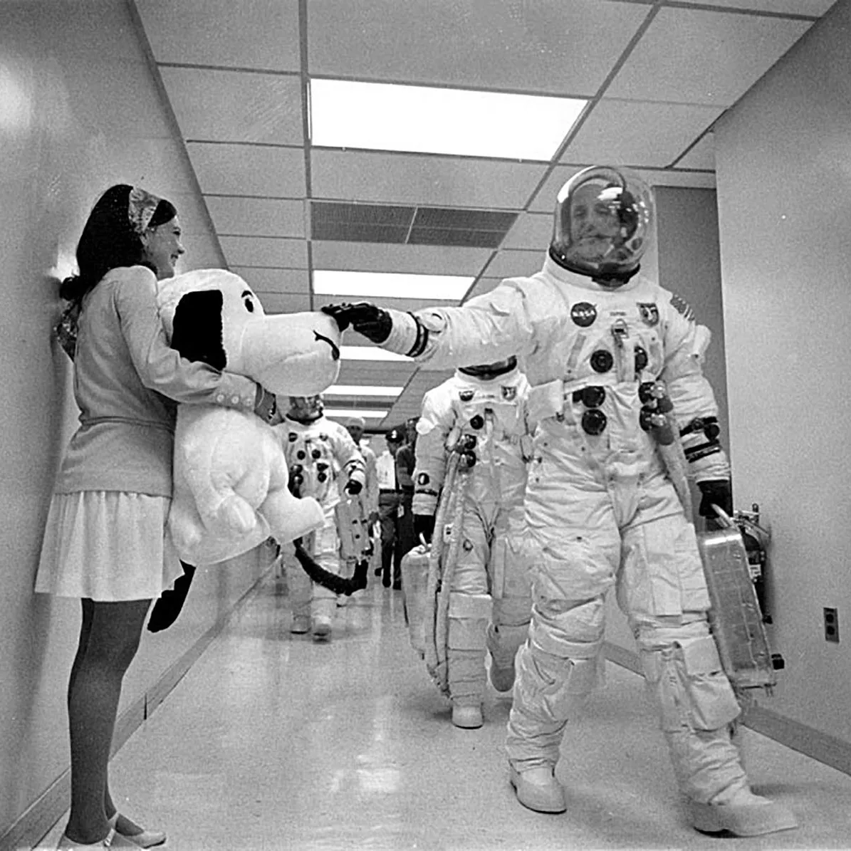 Nasa archive picture - Apollo 10 crew with Snoopy