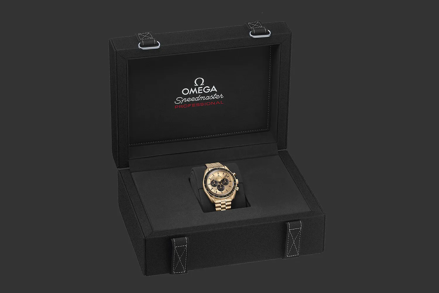 Open watch box with the Speedmaster